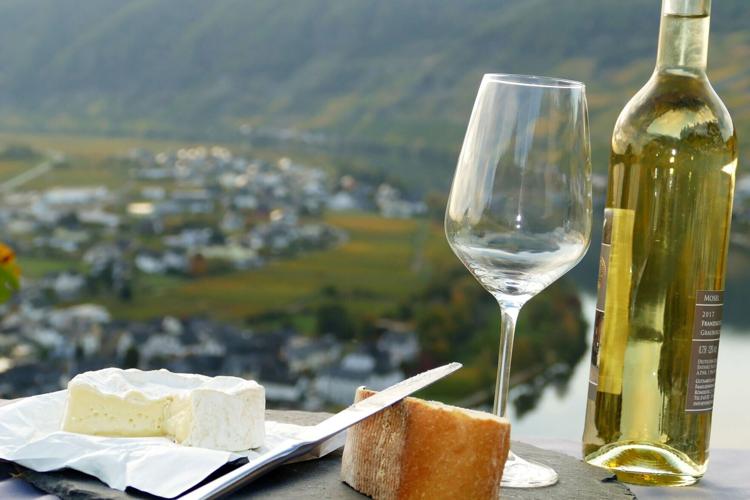 Local specialities from the Moselle region include wine and fish.
