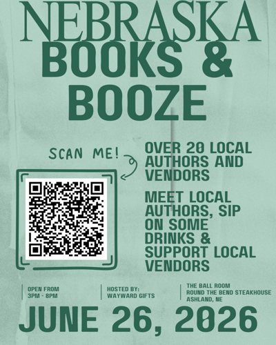 Final Nebraska Books & Booze Event Poster - 1