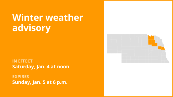 Winter weather advisory for Nebraska until Sunday evening – up to 4 inches of snow
