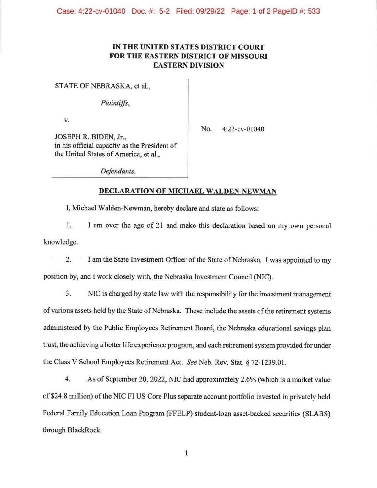 Student loan cancellation impact on Nebraska Investment Council