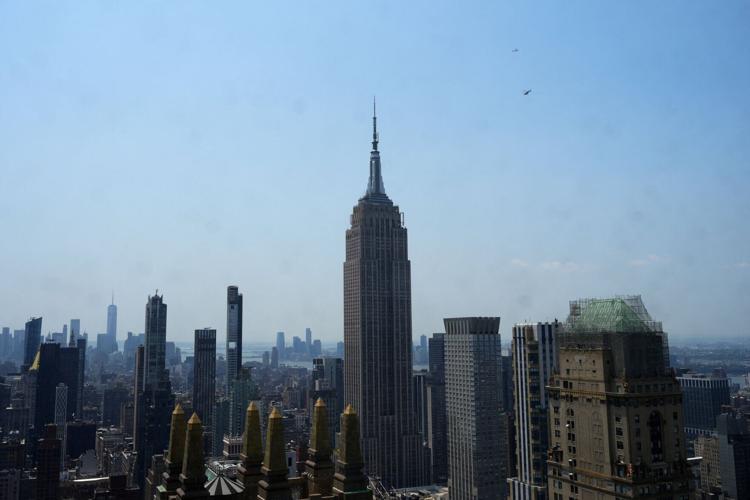 The Empire State Building after two people climbed to the top of its spire, in the Manhattan borough of New York