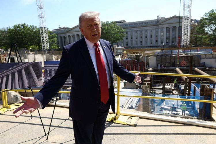 The site of ongoing construction of the planned White House ballroom in Washington