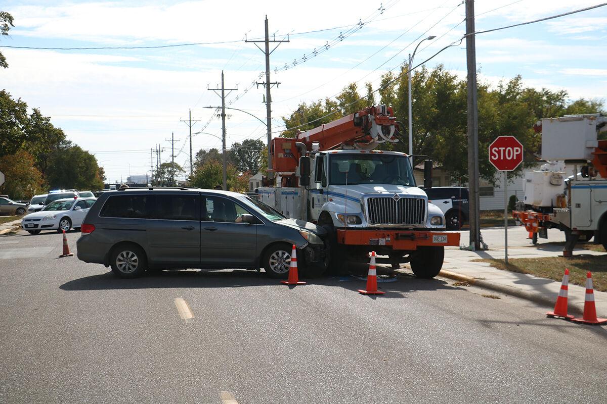 Van strikes NPPD truck