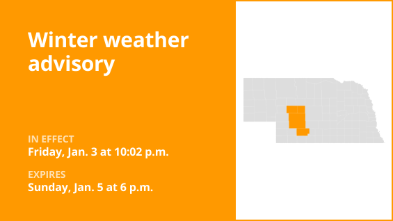 Update: Nebraska under a winter weather advisory until Sunday evening