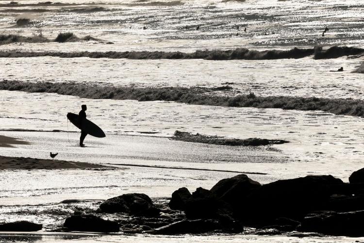 FILE PHOTO: Erin, the first hurricane of the 2025 Atlantic season, at Lido Beach, New York