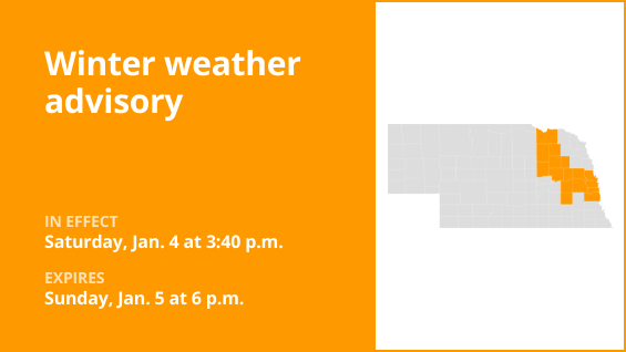 Update: Winter weather advisory for Nebraska until Sunday evening – up to 4 inches of snow