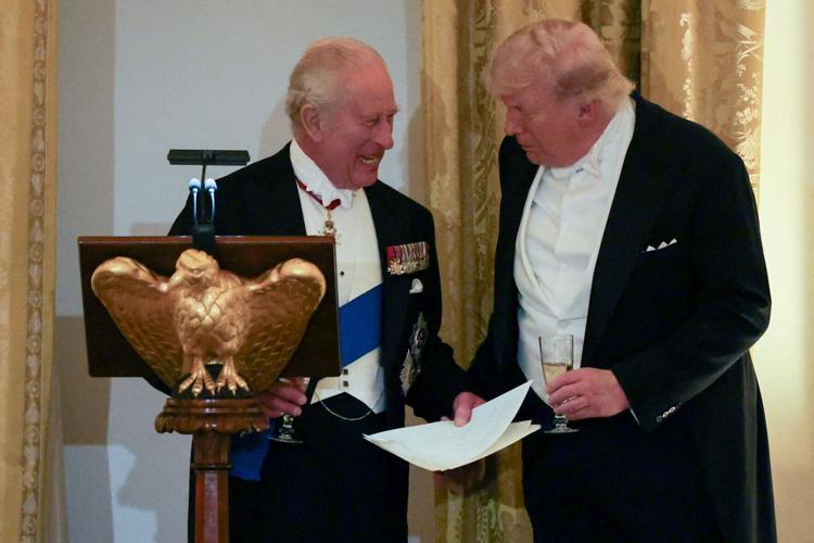 FILE PHOTO: Britain's King Charles and Queen Camilla in the United States for state visit