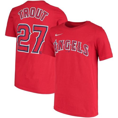 Mike Trout Los Angeles Angels Nike Youth Name & Number T-Shirt - Red.jpeg