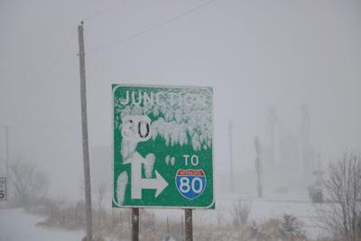 Wintry road conditions
