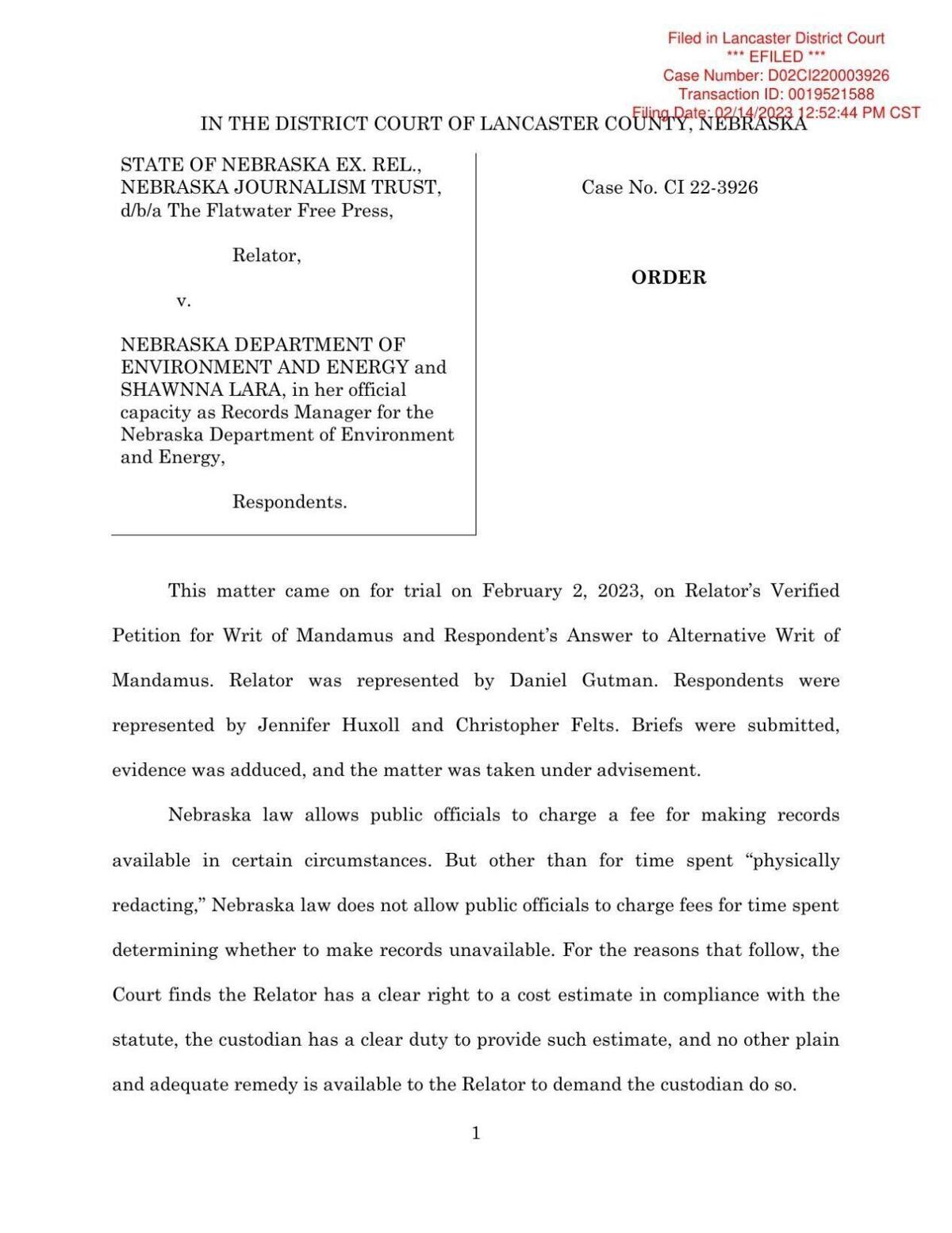 The Flatwater Free Press decision