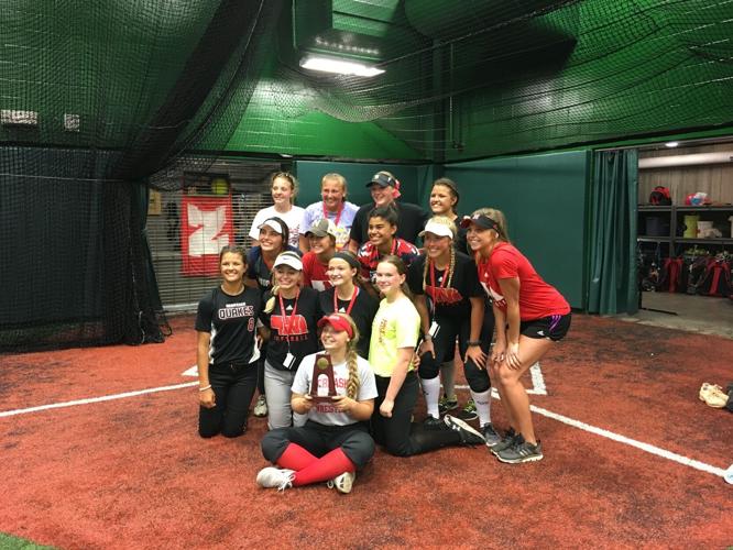 Nebraska softball camp group photo