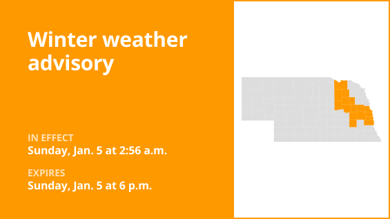 Update: Winter weather advisory for Nebraska until Sunday evening – up to 3 inches of snow