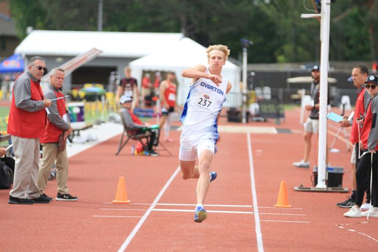 Overton's Brock McCarter in Class D triple jump