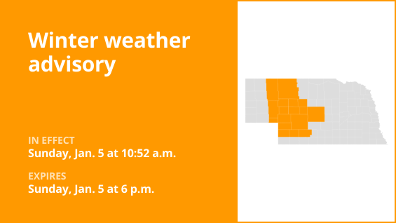 Update: Winter weather advisory affecting Nebraska until Sunday evening
