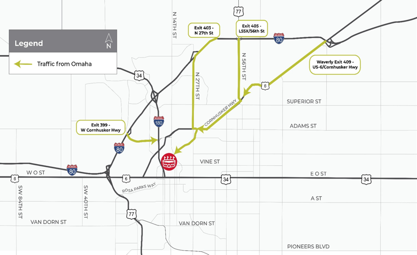 Husker game travel DOT maps