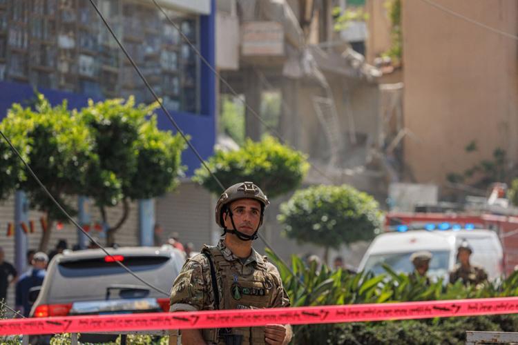 Aftermath of an Israeli strike on the southern suburbs of Beirut