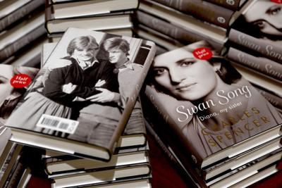 Copies of "Swan Song: Diana, My Sister" By Charles Spencer are displayed at Waterstones Piccadilly on Sept. 22, 2026, in London.