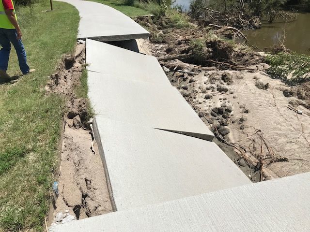 Hike-bike trail damaged