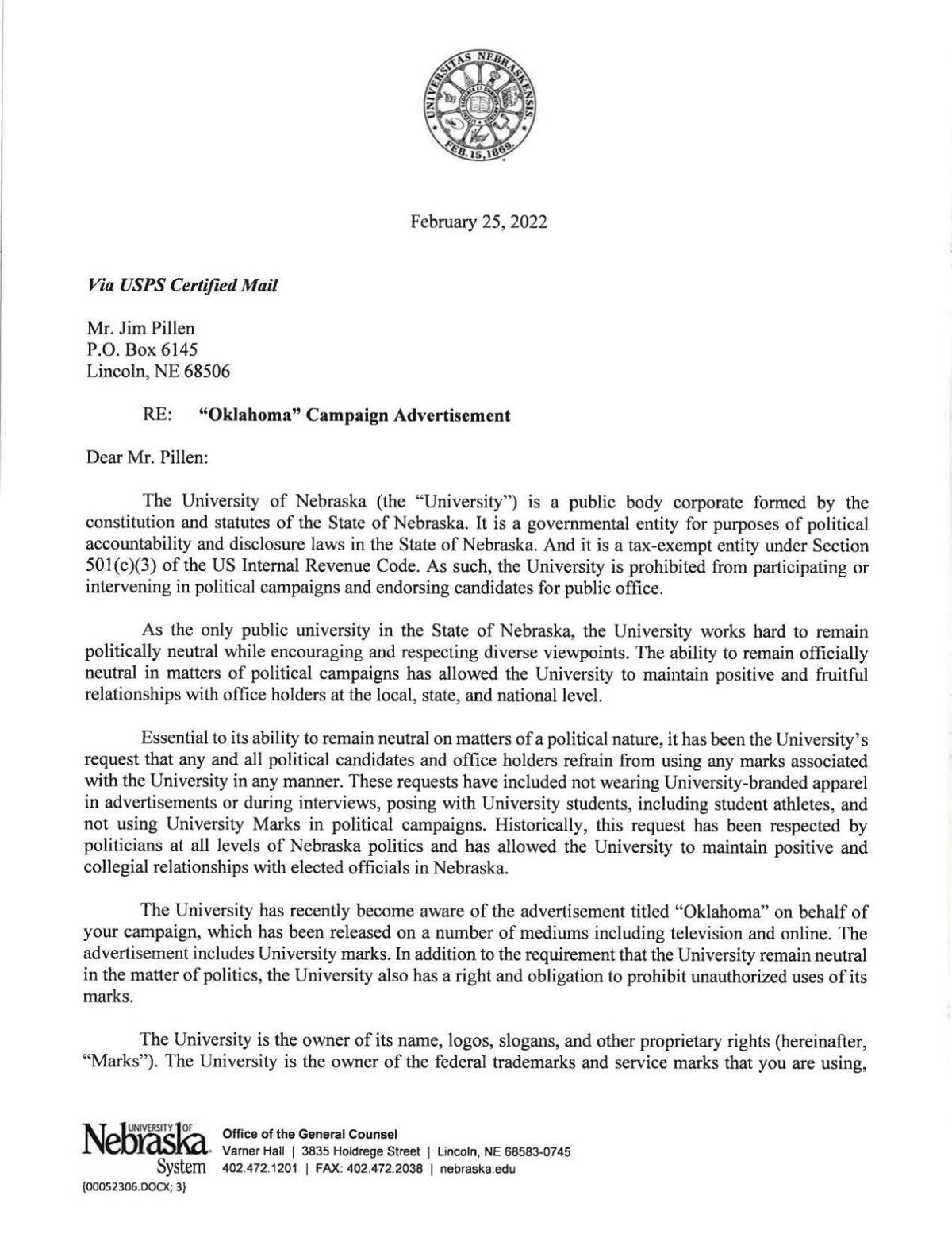 Pillen Letter