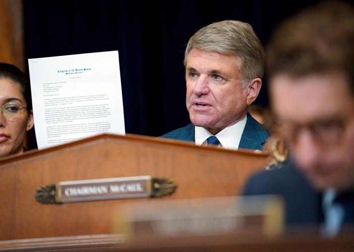 Then-House Foreign Affairs Committee Chairman Michael McCaul delivers his opening statement prior to the testimony of Fmr. Chairman of the Joint Chiefs of Staff Gen. Mark Milley in March 2024.