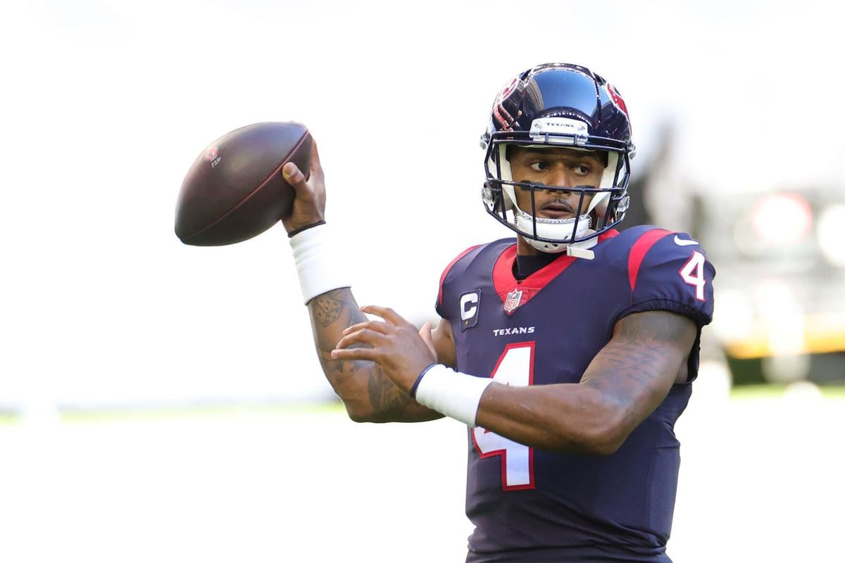 Deshaun Watson of the Houston Texans in action against the Tennessee Titans on Jan. 3, 2021 at NRG Stadium in Houston, Texas.