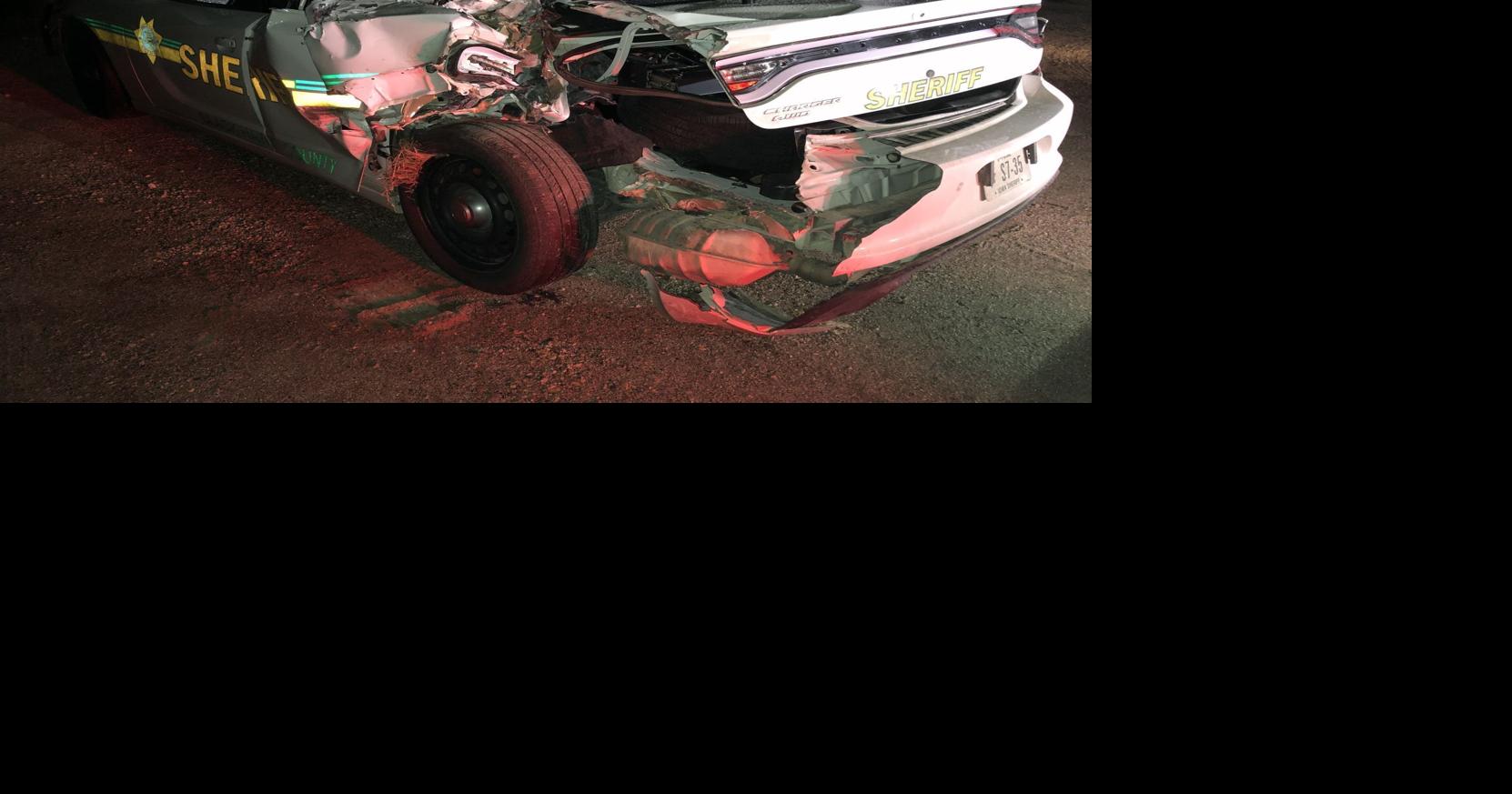 Iowa ice storm causes semi crashes; collisions demolish squad cars