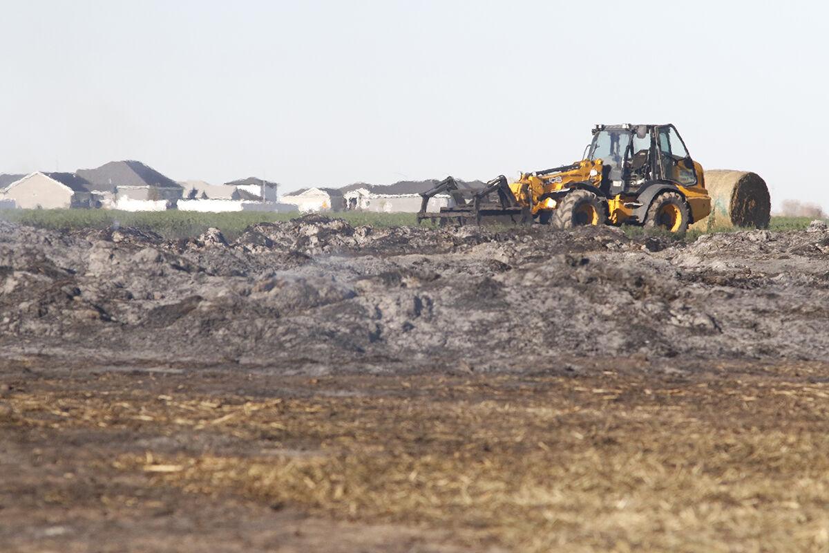 Burn bales near Lexington