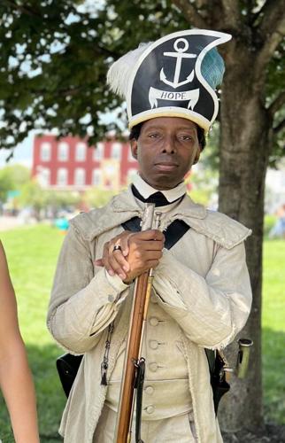 Antoine Watts of the First Rhode Island reenactors