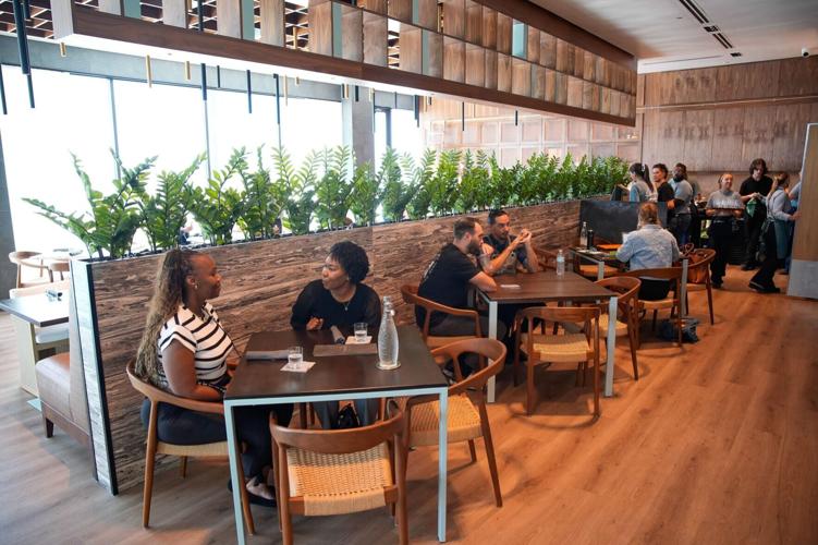 Patrons enjoy lunch at Asado Life, an Argentinian inspired live fire grilling restaurant at 5 Tower Court in the Jacksonville