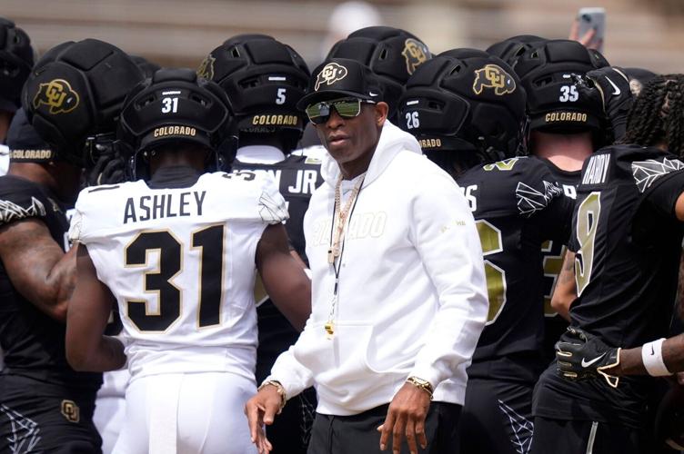 Apr 11, 2026; Boulder, CO, USA; Colorado Buffaloes head coach Deion Sanders before the start of the spring game at Folsom Field. Mandatory Credit: Ron Chenoy-Imagn Images