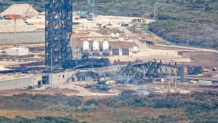 Aerials of damage to Blue Origin’s facilities at Launch Complex 36 on Cape Canaveral Space Force Station, FL May 29, 2026. The