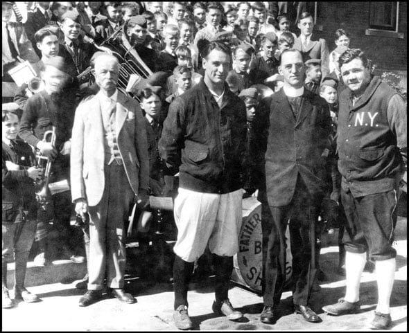 Ruth and Gehrig in Omaha with Boys Town 1927