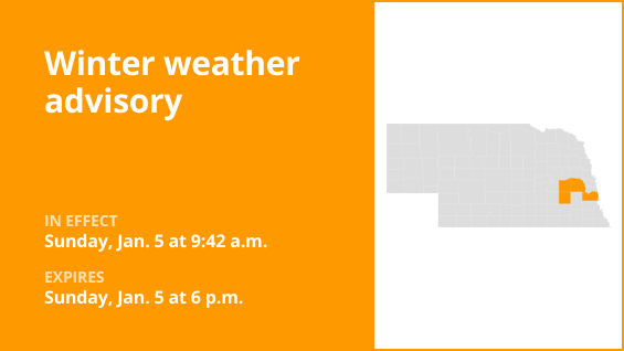 Update: Winter weather advisory issued for Nebraska until Sunday evening