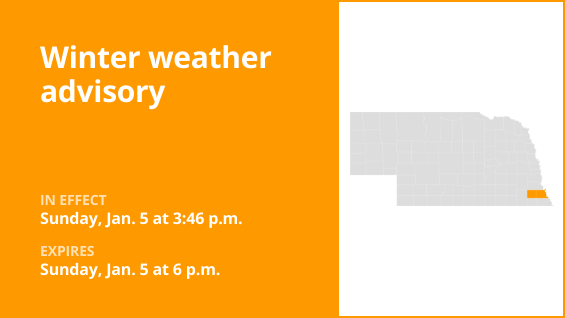 Update: Winter weather advisory affecting Johnson and Nemaha counties Sunday evening