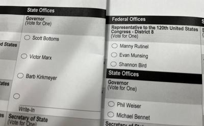 Sample primary election ballots for 2026 show the names of the candidates for Colorado governor and the 8th Congressional