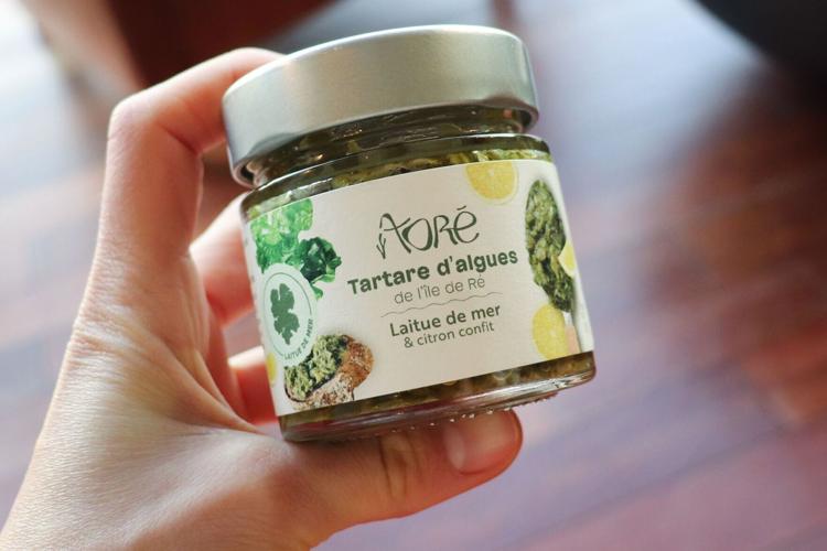 Seaweed tartar in a jar from Île de Ré, one of the many maritime treats from this part of France.