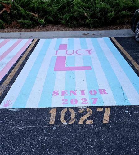 Pius X painted parking lot