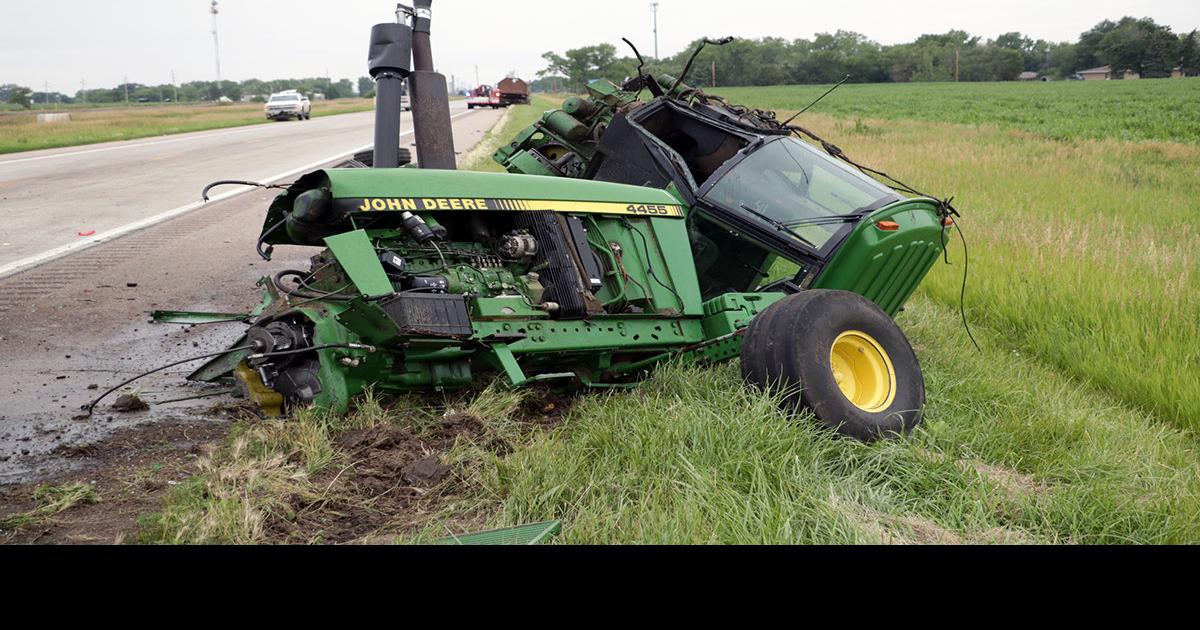 Tractor driver taken to hospital after Highway 30 collision