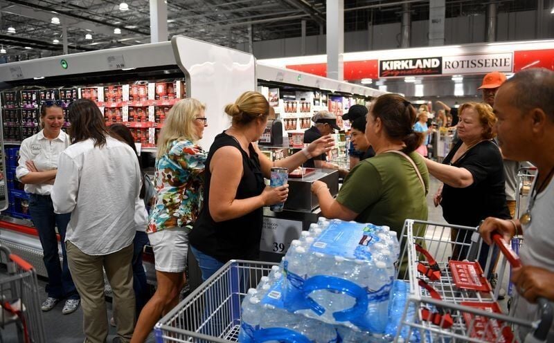Costco shoppers during the grand opening of a new store in North Port, Florida.