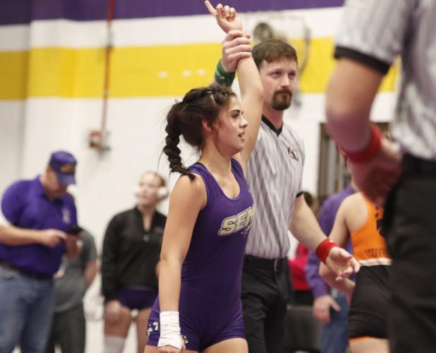 S-E-M girls wrestling at home invite