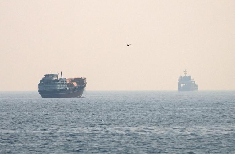 Vessels at the Strait of Hormuz, as seen from Musandam
