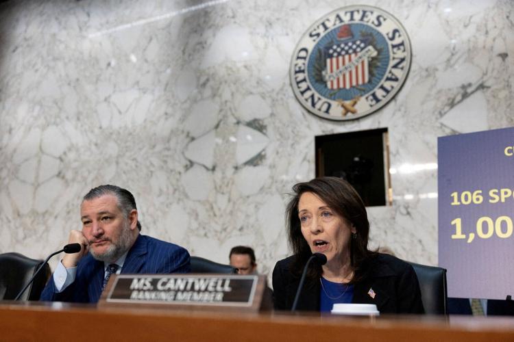 Sen. Maria Cantwell (D-WA) speaks during a hearing on the “Protect College Sports Act” before the Senate Commerce Committee