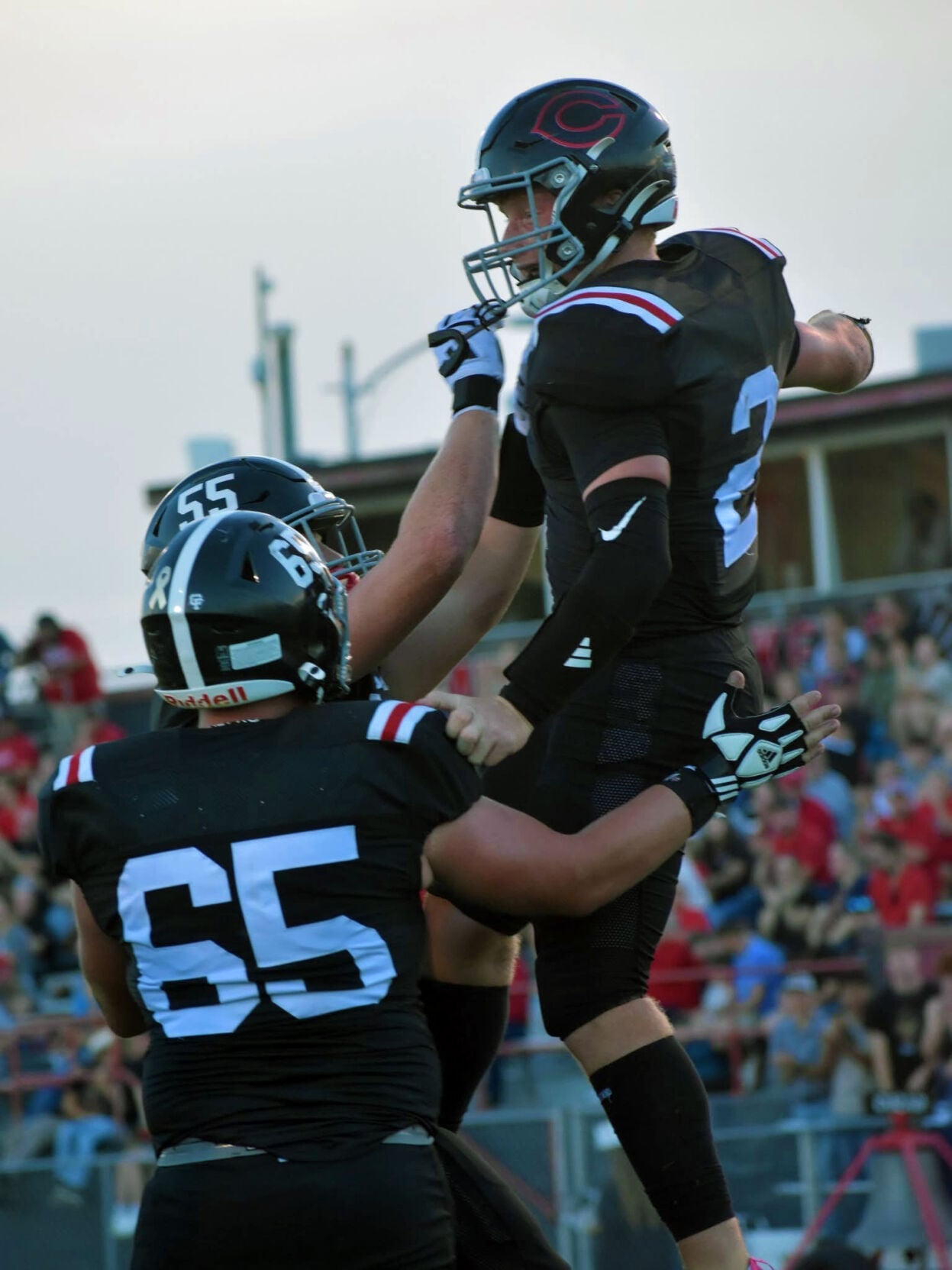 Ethan Atchison celebrates