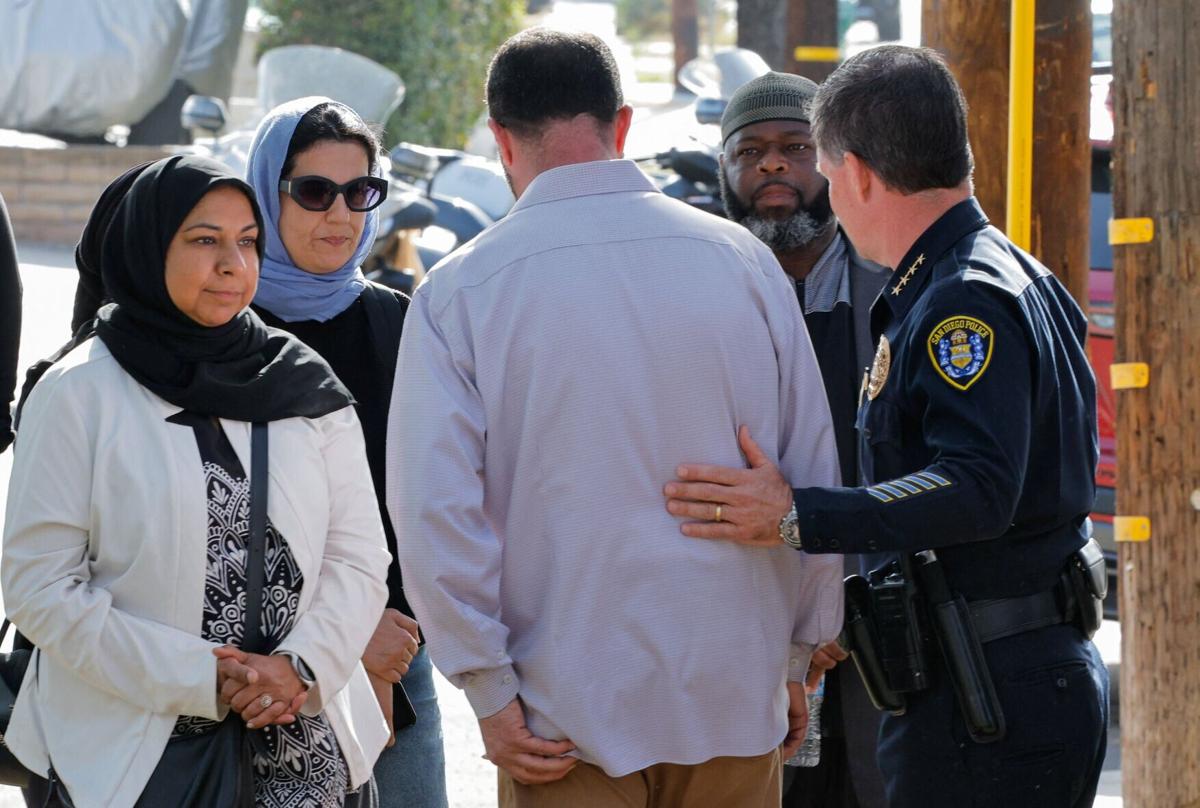 Authorities hold a press conference following a shooting at the Islamic Center in San Diego