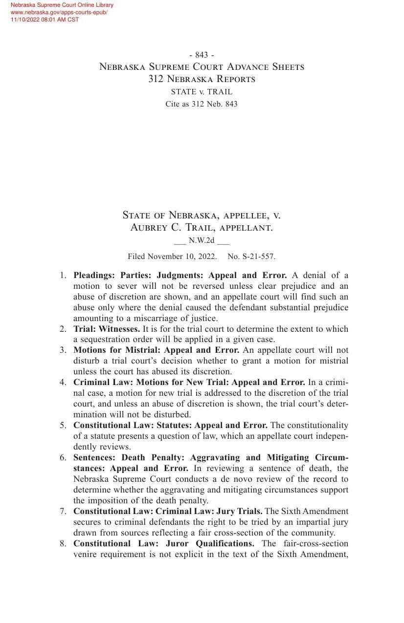 Aubrey Trial decision