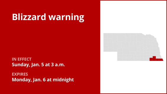 Update: Blizzard warning affecting Nebraska until early Monday