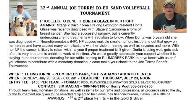 Dorita Glaze selected to benefit from Joe Torres Sand Volleyball tournament fundraiser