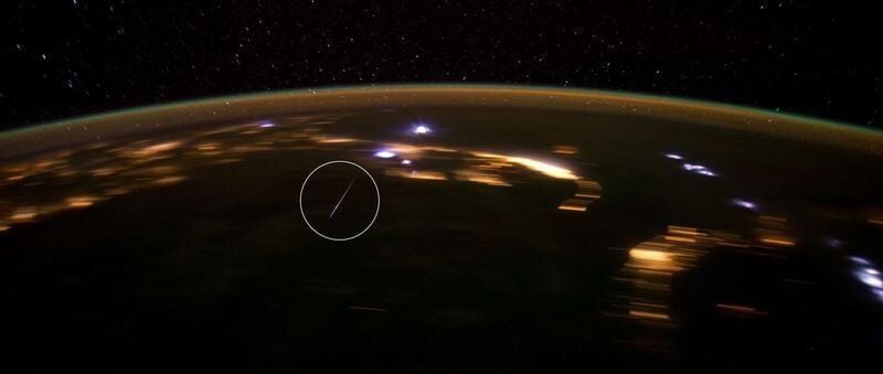 In 2012, Astronaut Don Pettit of the International Space Station trained his video camera on Earth below, capturing the climax of the Lyrid meteor shower.