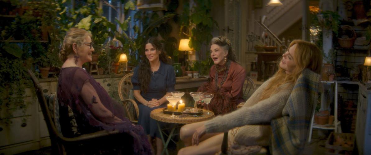 The witchy Owens women – Jet (Dianne Wiest, far left), Sally (Sandra Bullock), Franny (Stockard Channing) and Gillian (Nicole Kidman) – share a laugh in the fantasy romance sequel "Practical Magic 2."
