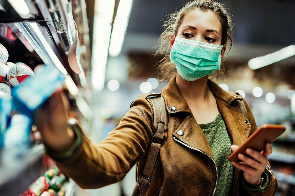Shopper in a mask